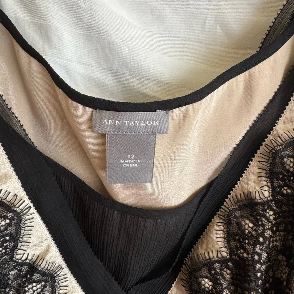 Ann Taylor Black and Cream Lace Blouse - Picture 3 of 3